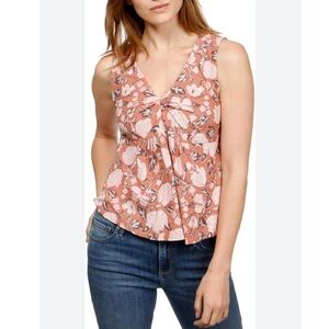 Lucky Brand Sleeveless Floral Twist Top